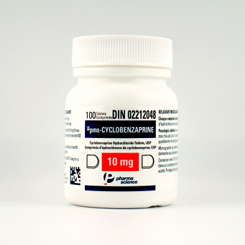 Cyclobenzaprine (Muscle Relaxant) 10mg/tab, 100tabs | PharmaScience