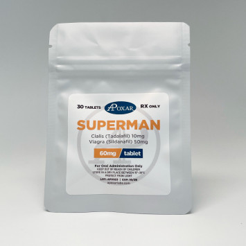 Superman - Cialis 10mg + Viagra 50mg. 60mg/tablet, 30 tabs