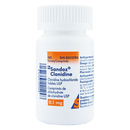 Clonidine (blood pressure) 0.1mg/100tabs - Canada Pharmacy