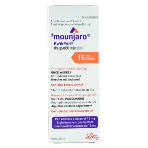 Mounjaro (Tirzepatide) KwikPen 15 mg / 4 Doses (8 weeks supply)-1213