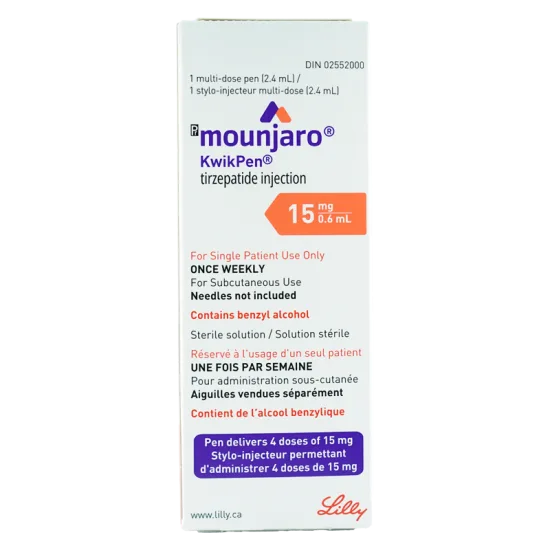 Mounjaro (Tirzepatide) KwikPen 15 mg / 4 Doses (8 weeks supply)-1213 Mounjaro (Tirzepatide) KwikPen 15 mg / 4 Doses (8 weeks supply)-1213