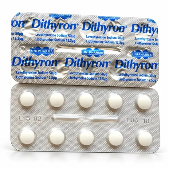 1480-mg-ai Dithyron (T3+T4 Mix) 62.5mcg/10tabs – Pharmacy Grade