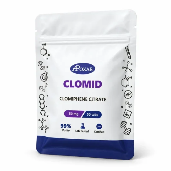 1518-mg-ai Clomid – Clomiphene (Anti-estrogen, PCT) 50mg/50tabs – Apoxar
